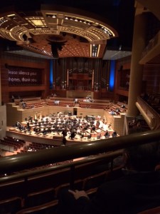 The imposing concert hall as the orchestra began to assemble
